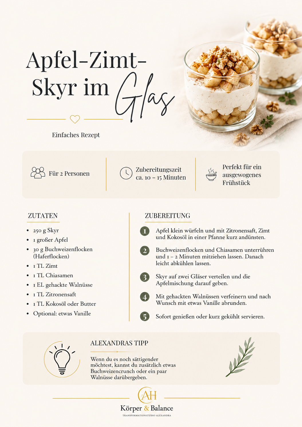Apfel-Zimt-Skyr im Glas