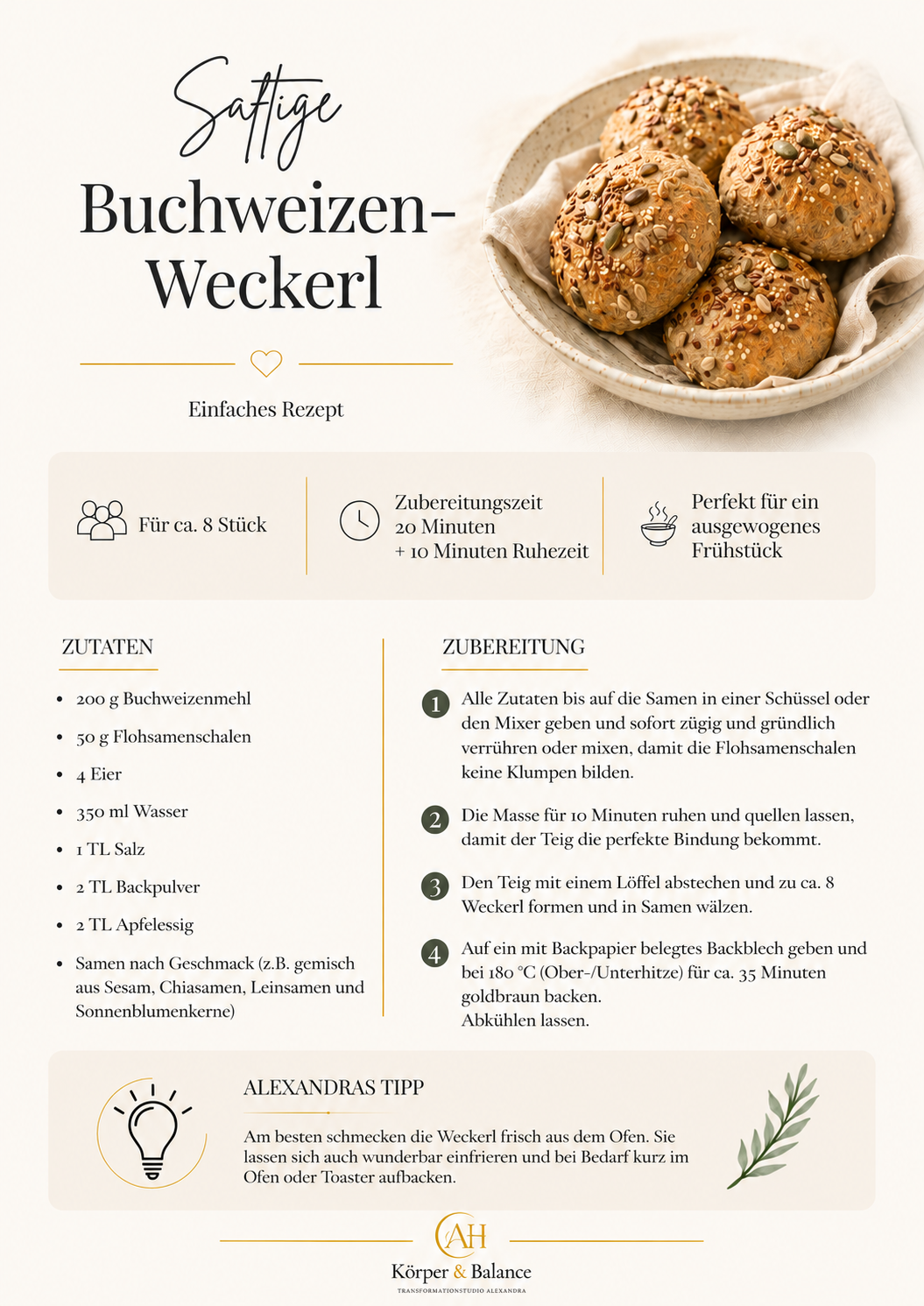 Saftige Buchweizen-Weckerl