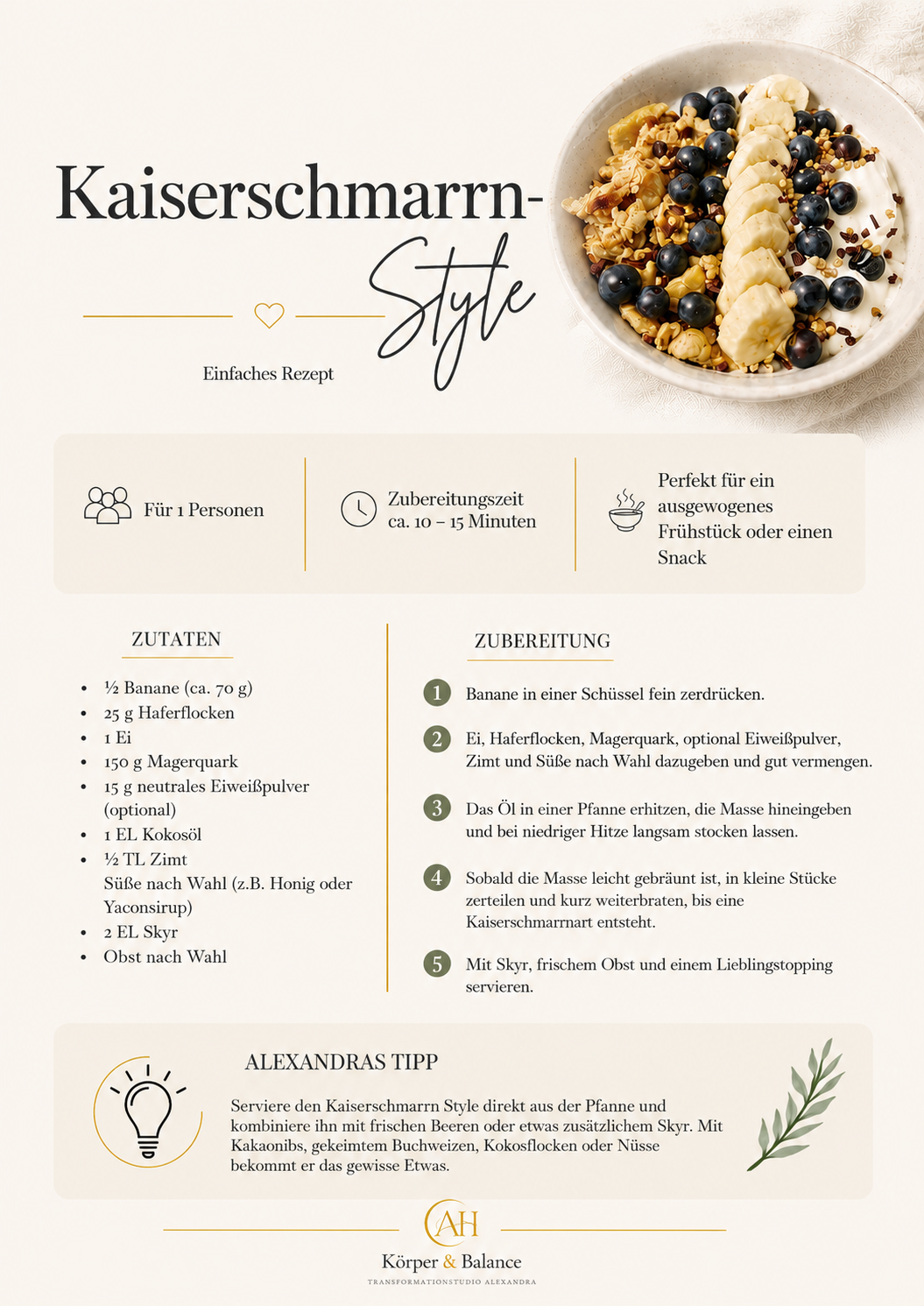 Rezeptkarte: Kaiserschmarrn Style